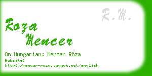 roza mencer business card