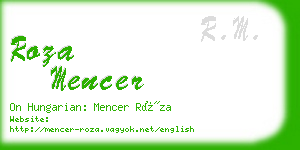 roza mencer business card